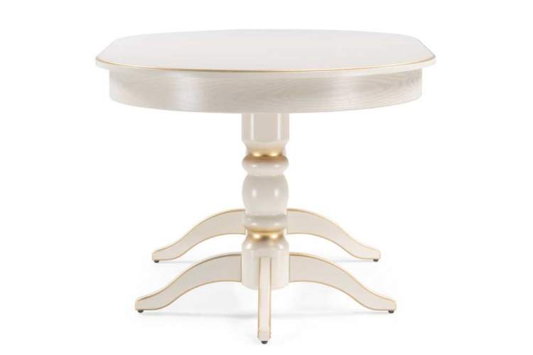 Стол деревянный Дейвер 160(220)х100 слоновая кость / золото-3