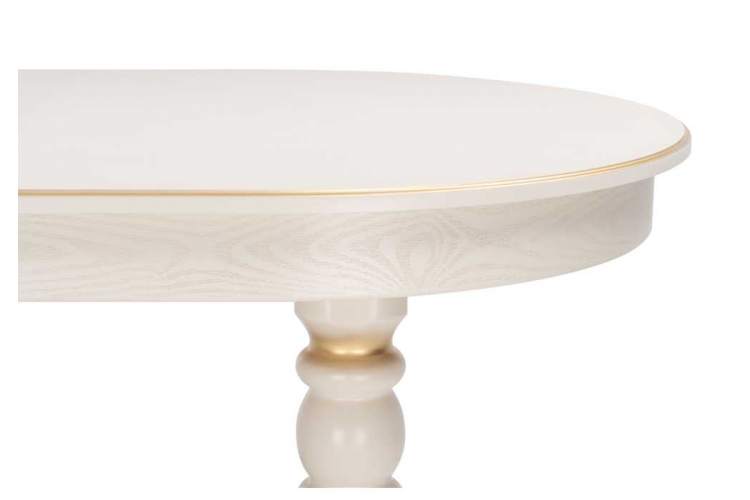 Стол деревянный Дейвер 160(220)х100 слоновая кость / золото-4