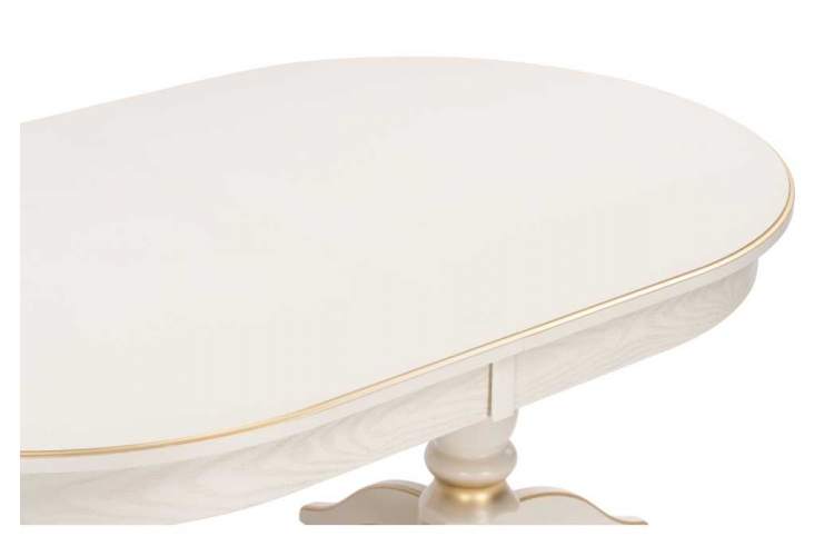 Стол деревянный Дейвер 160(220)х100 слоновая кость / золото-5