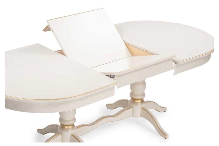 Стол деревянный Дейвер 160(220)х100 слоновая кость / золото-6