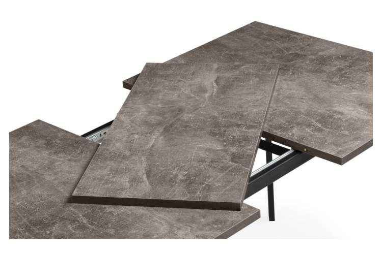 Стол деревянный Кортни 117 (157) x 77 бетон темный / черный матовый-9