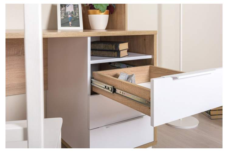 Компьютерный стол Комфорт 12.95 дуб сонома / белый PE шагрень-13