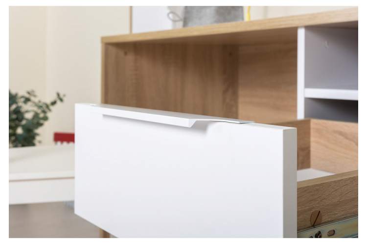 Компьютерный стол Комфорт 12.95 дуб сонома / белый PE шагрень-3