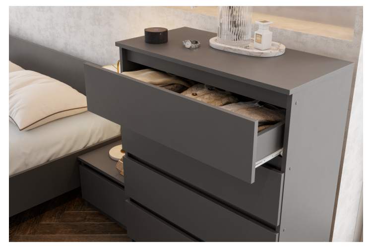 Комод Сибити 4 ящика графит серый-2