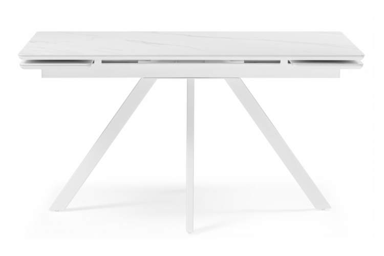 Керамический стол Вилли 140 (200) х 80 белый мрамор alpin white / snow white / белый-9