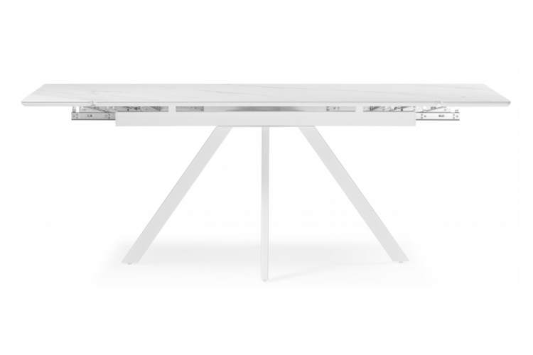 Керамический стол Вилли 140 (200) х 80 белый мрамор alpin white / snow white / белый-11