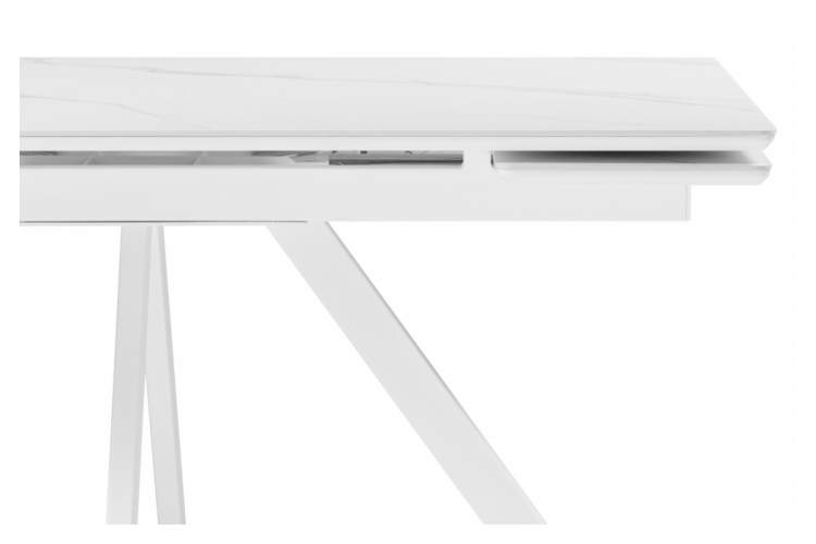 Керамический стол Вилли 140 (200) х 80 белый мрамор alpin white / snow white / белый-12