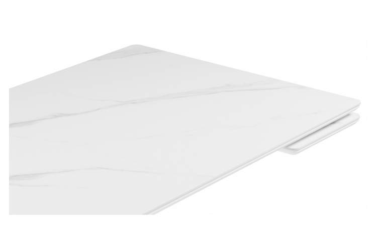 Керамический стол Вилли 140 (200) х 80 белый мрамор alpin white / snow white / белый-13