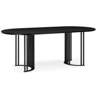 Стол деревянный Хьюго О 180 х 90 черная шагрень пленка / черные ноги