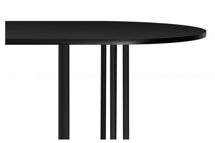 Стол деревянный Хьюго О 180 х 90 черная шагрень пленка / черные ноги-9