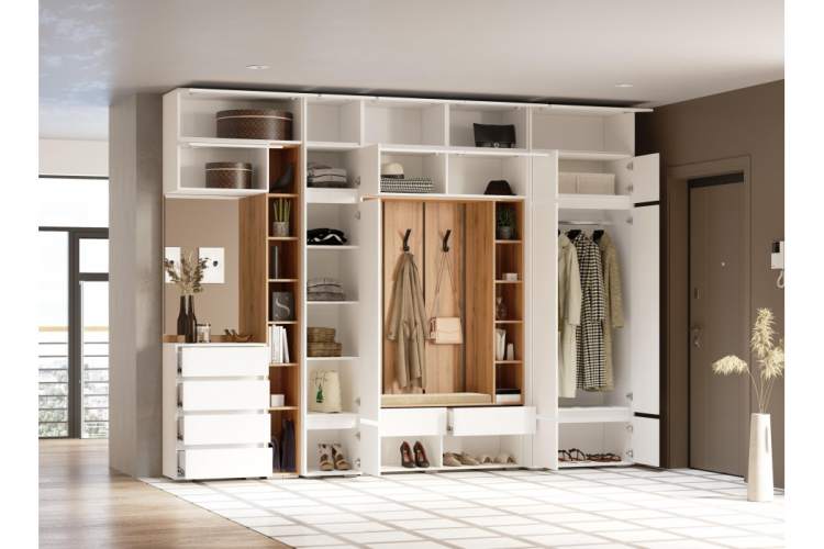 Прихожая Роут белый комплектация 1-2