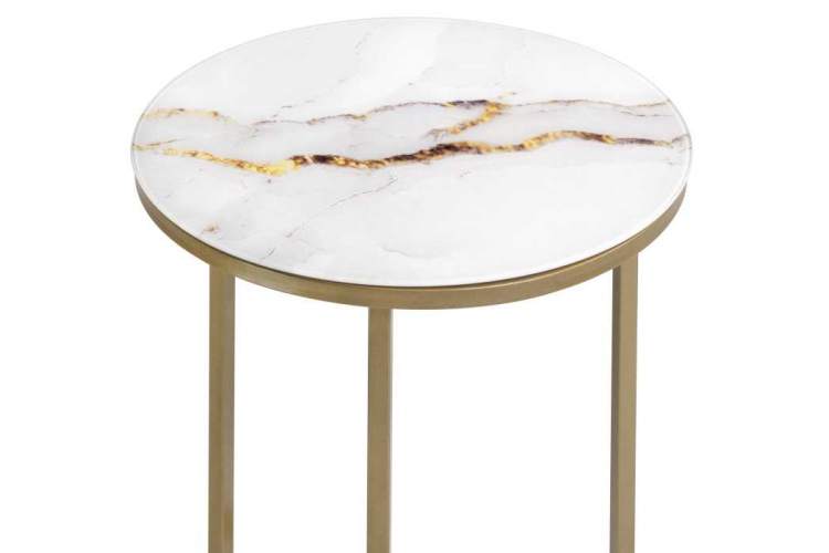 Журнальный стол Иберис круглый белый / золото-1