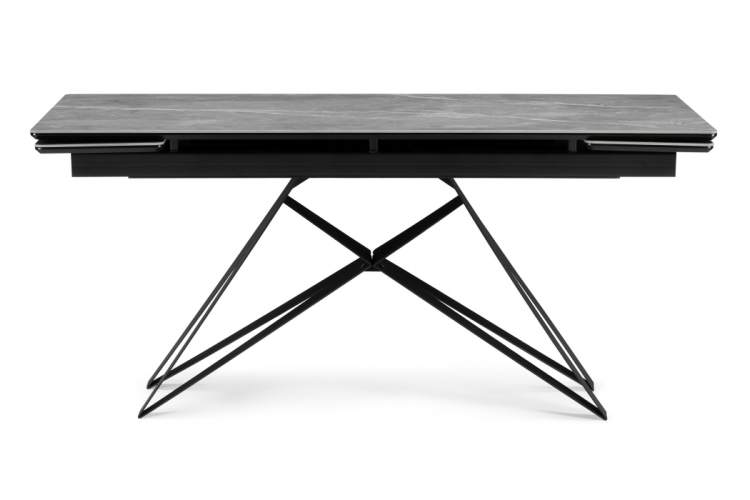 Керамический стол Блэкберн 140(200)х80 серый мрамор larka grey / черный-10