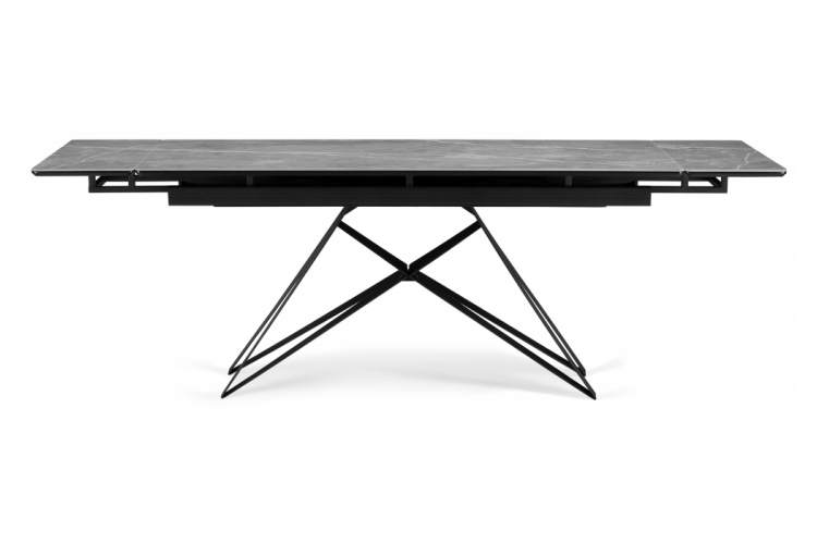 Керамический стол Блэкберн 140(200)х80 серый мрамор larka grey / черный-12