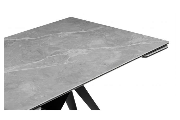 Керамический стол Блэкберн 140(200)х80 серый мрамор larka grey / черный-14