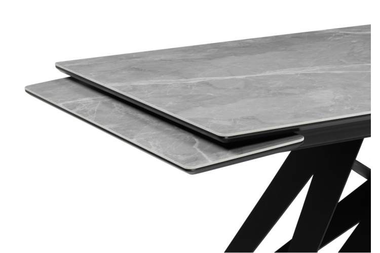 Керамический стол Блэкберн 140(200)х80 серый мрамор larka grey / черный-15