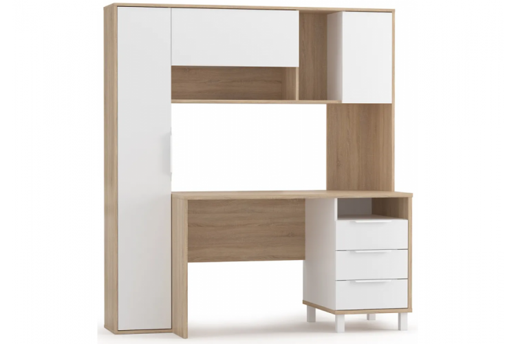 Компьютерный стол Комфорт 12.95 дуб сонома / белый PE шагрень