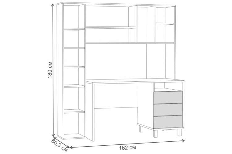 Компьютерный стол Комфорт 12.95 дуб сонома / белый PE шагрень-4