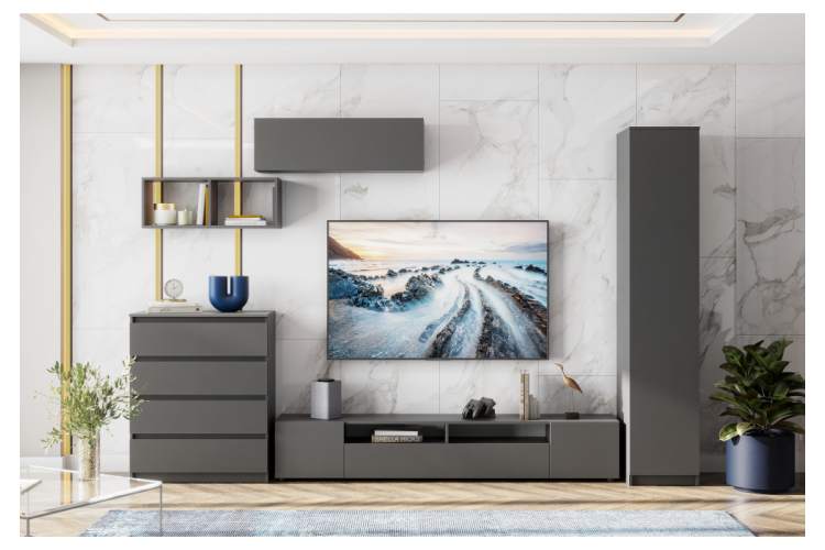 Комод Сибити 4 ящика графит серый-1