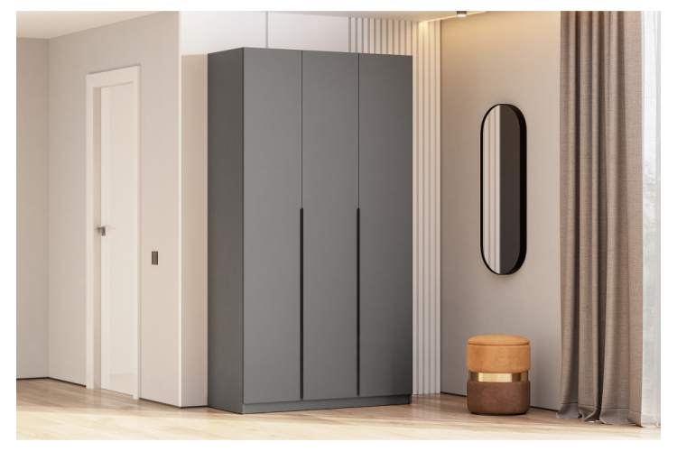 Шкаф Даиго трехстворчатый графит серый-1