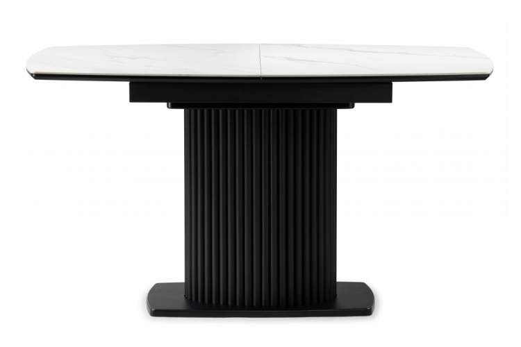 Керамический стол Фестер 140(180)х80 белый мрамор snow white / черный-2