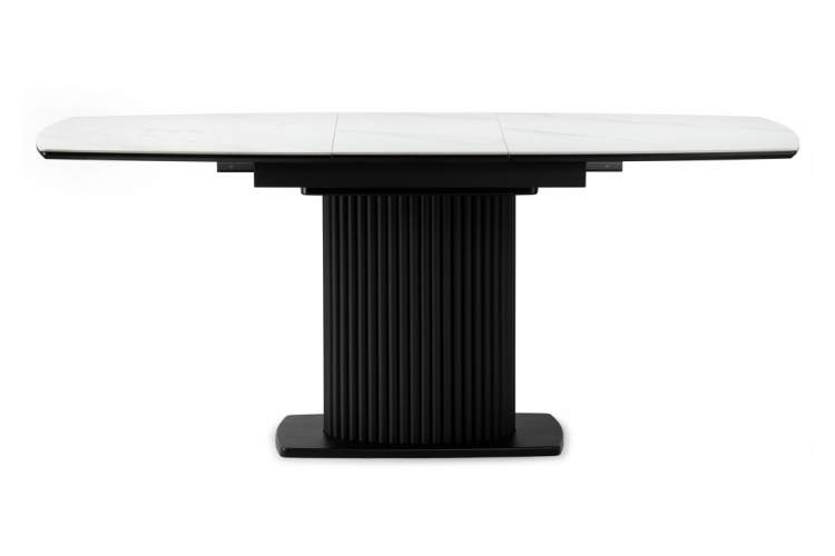 Керамический стол Фестер 140(180)х80 белый мрамор snow white / черный-3