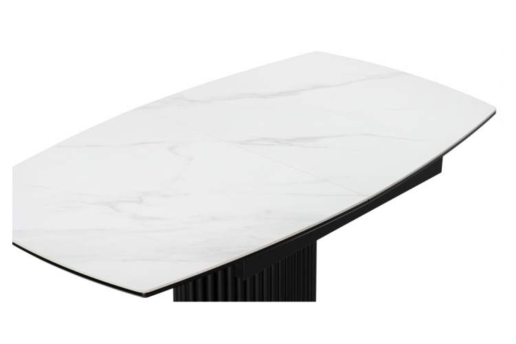 Керамический стол Фестер 140(180)х80 белый мрамор snow white / черный-6