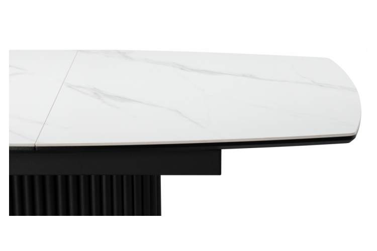Керамический стол Фестер 140(180)х80 белый мрамор snow white / черный-7