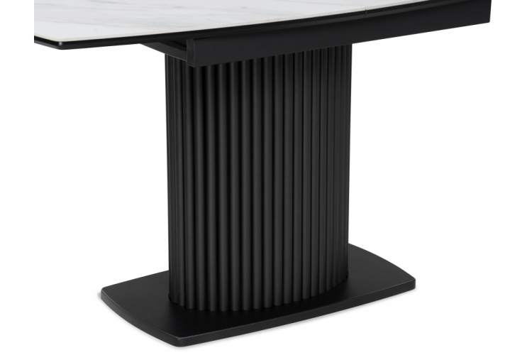 Керамический стол Фестер 140(180)х80 белый мрамор snow white / черный-8