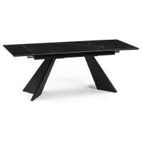 Керамический стол Ливи 140(200)х80х78 черный мрамор / черный