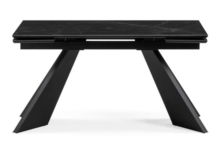 Керамический стол Ливи 140(200)х80х78 черный мрамор / черный-3