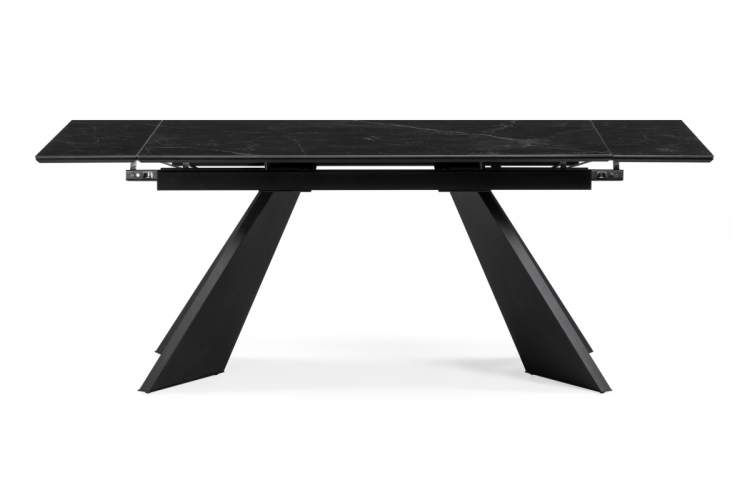 Керамический стол Ливи 140(200)х80х78 черный мрамор / черный-4