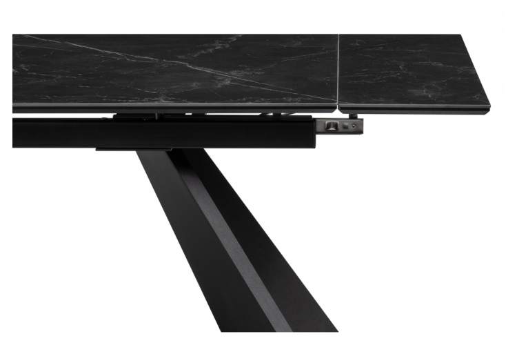 Керамический стол Ливи 140(200)х80х78 черный мрамор / черный-7