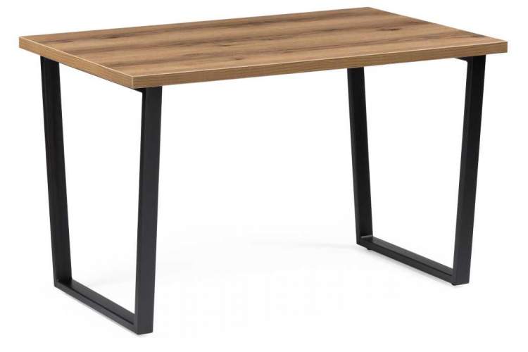 Стол деревянный Лота Лофт 120 25 мм дуб делано темный / черный матовый