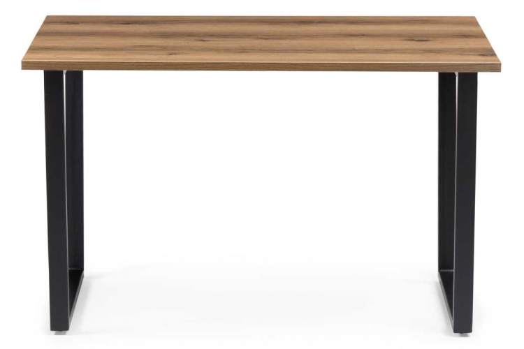 Стол деревянный Лота Лофт 120 25 мм дуб делано темный / черный матовый-1