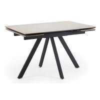 Керамический стол Вилли 120(180)х80 сarmen light grey / черный