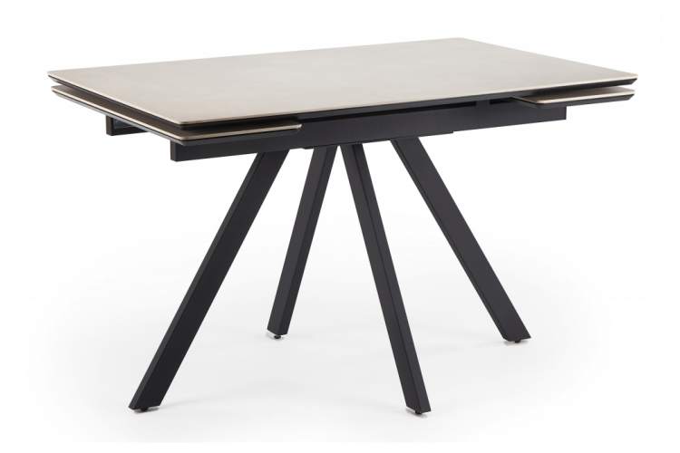 Керамический стол Вилли 120(180)х80 сarmen light grey / черный