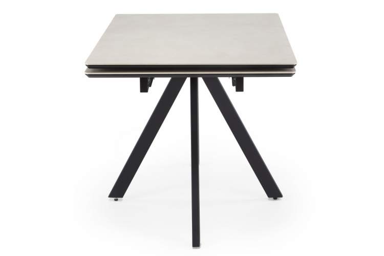 Керамический стол Вилли 120(180)х80 сarmen light grey / черный-2