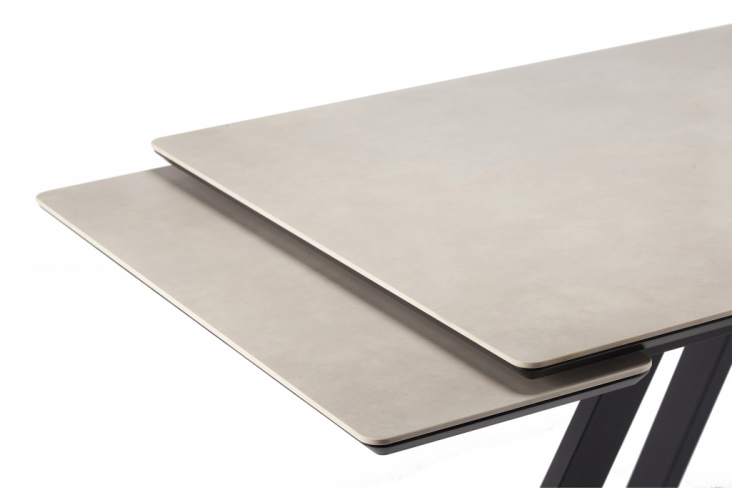 Керамический стол Вилли 120(180)х80 сarmen light grey / черный-5