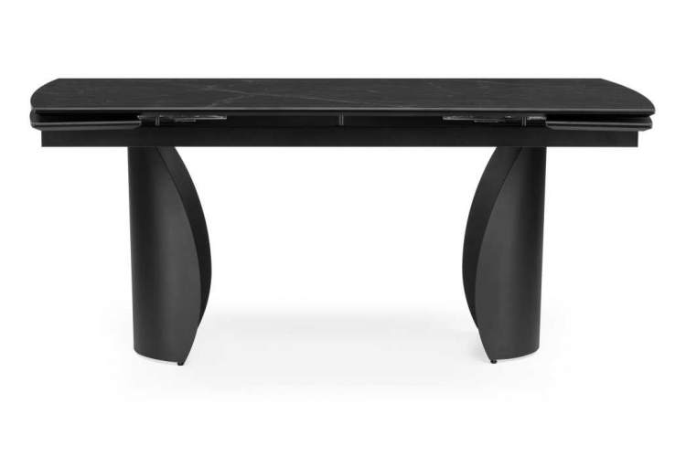 Керамический стол Готланд 180(240)х90х79 черный мрамор / черный-1