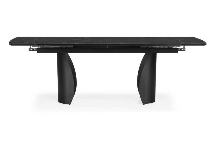 Керамический стол Готланд 180(240)х90х79 черный мрамор / черный-2