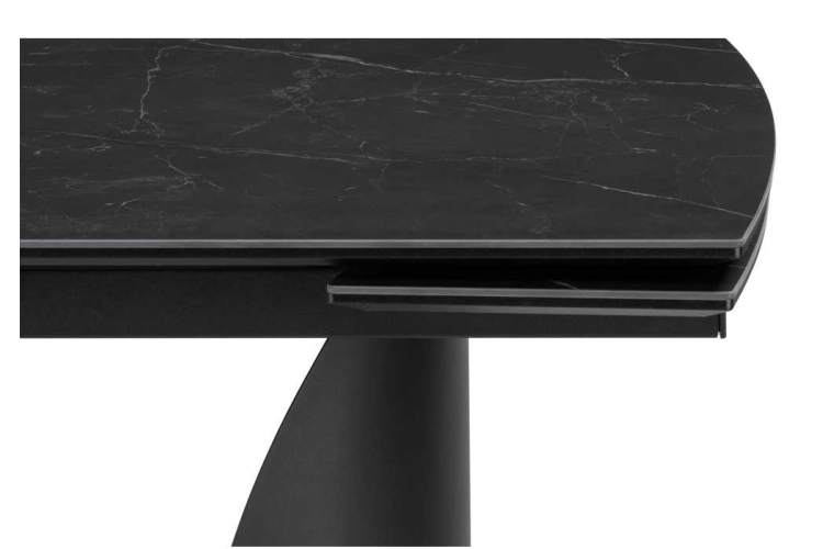 Керамический стол Готланд 180(240)х90х79 черный мрамор / черный-5