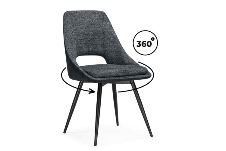Стул на металлокаркасе Avianus вращающийся темно-серый / черный