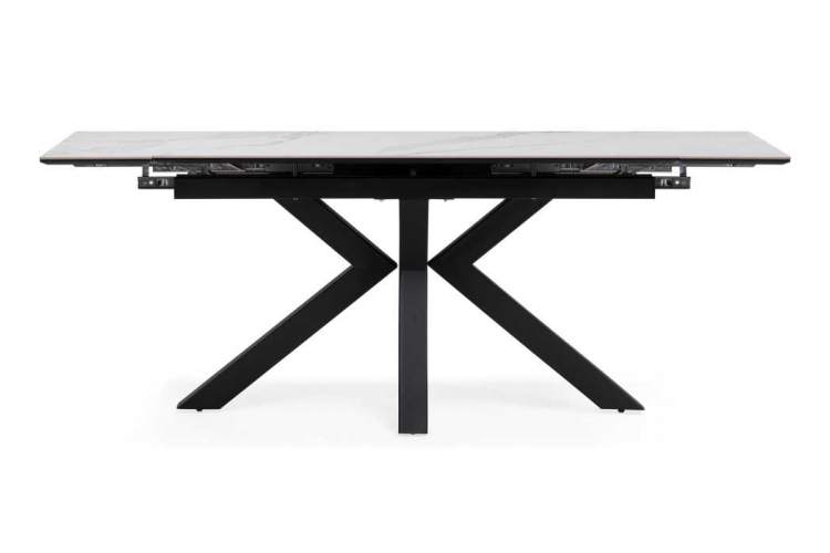 Керамический стол Бронхольм 140(200)х80х77 белый мрамор / черный-2