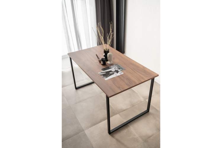 Стол деревянный Лиман 140 х 80 дуб крафт табачный / черный матовый-9