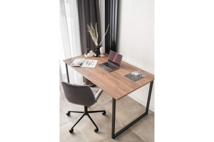 Стол деревянный Лиман 140 х 80 дуб крафт табачный / черный матовый-11