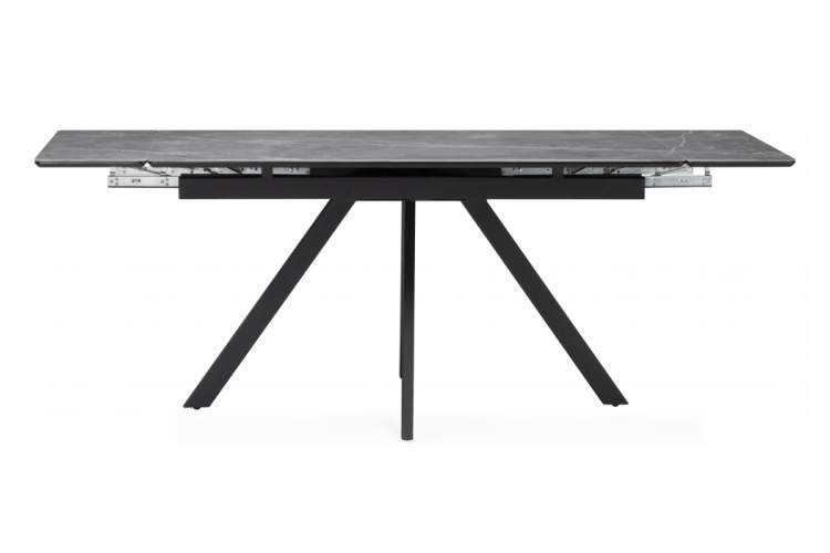 Керамический стол Вилли 140(200)х80 серый мрамор larka grey / черный-4