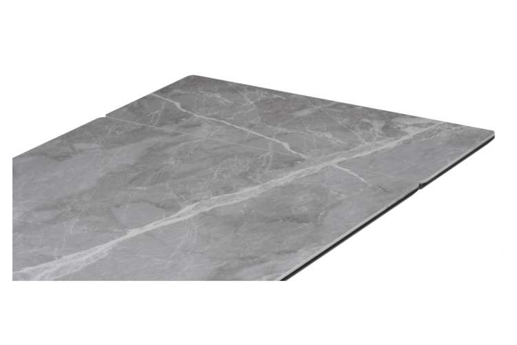Керамический стол Вилли 140(200)х80 серый мрамор larka grey / черный-8
