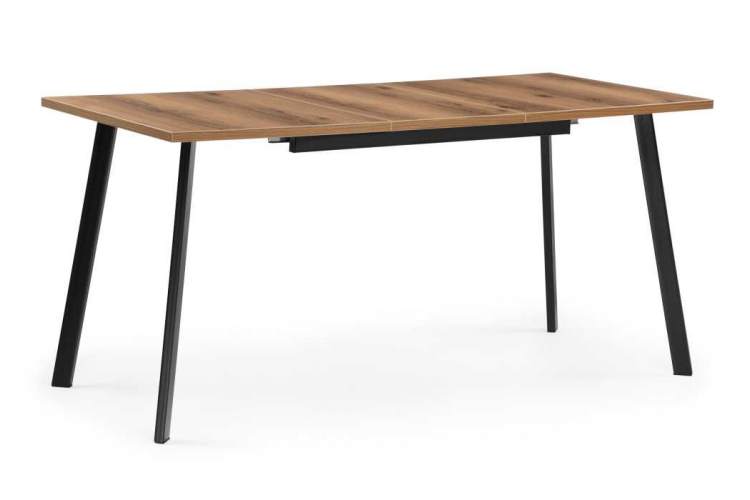 Стол деревянный раскладной Колон лофт 120 25 мм дуб делано темный / черный матовый-1