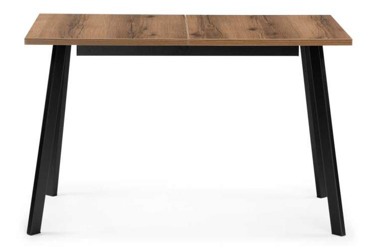 Стол деревянный раскладной Колон лофт 120 25 мм дуб делано темный / черный матовый-2